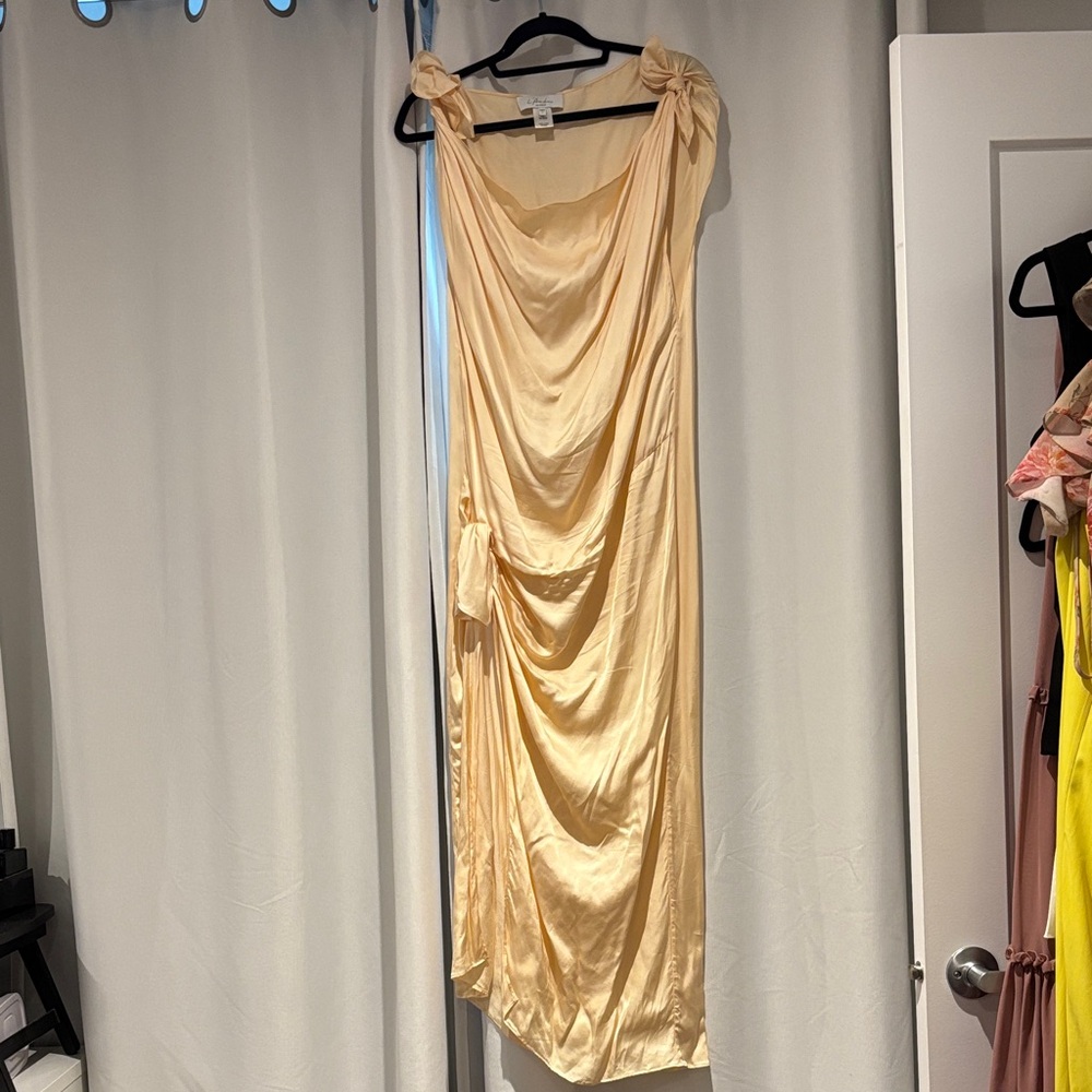 Elegant Cream Draped Dress